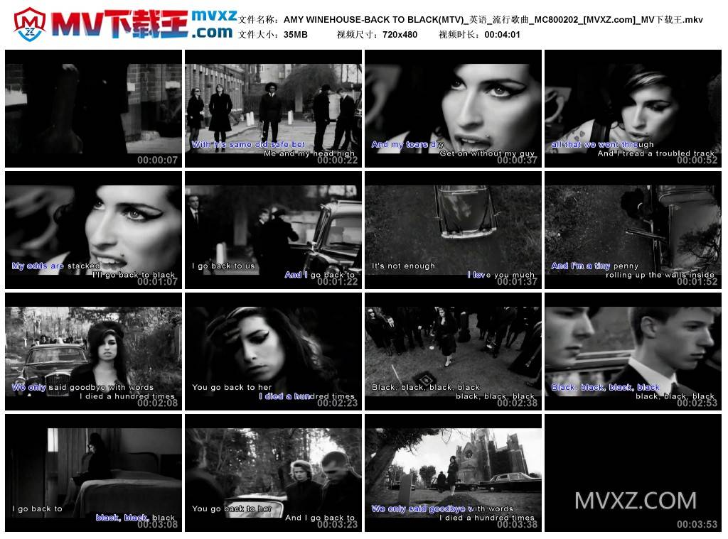 AMY WINEHOUSE-BACK TO BLACK(MTV)_英语_流行歌曲_MC800202